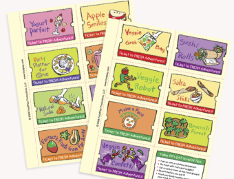 Tickets to Fresh Adventures - Fun Snack Recipe Cards